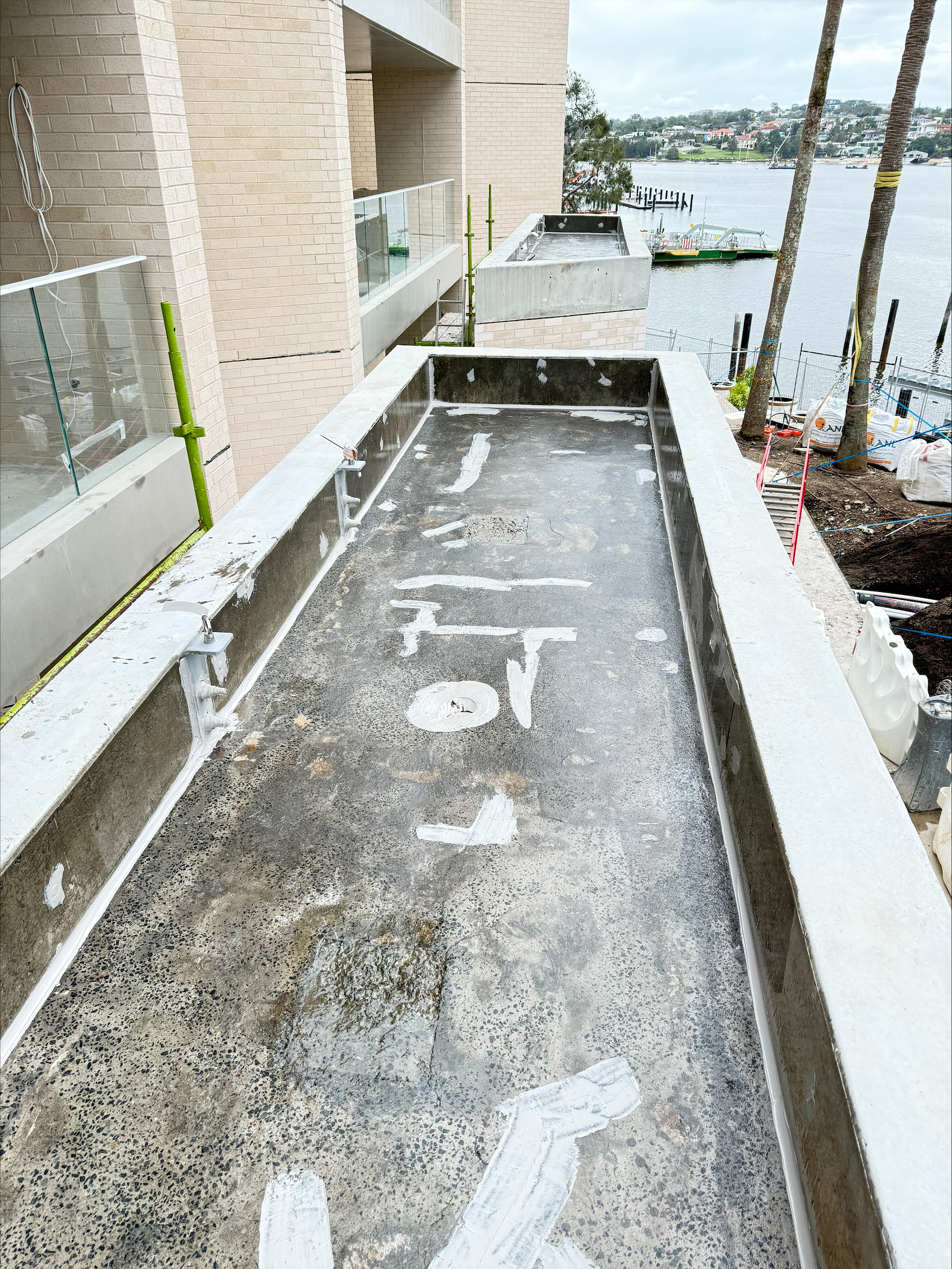 Balcony waterproofing  -  luxury waterfront